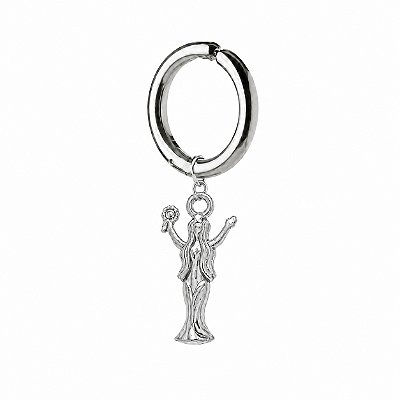 Brinco Masculino de Pressão Iemanjá Prateado - PAR