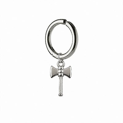 Brinco Masculino de Pressão Machado de Xangô Prateado - PAR