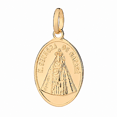 Pingente de Ouro Nossa Senhora De Nazaré Folheado Rommanel