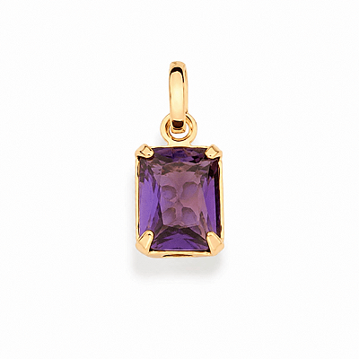 Pingente Folheado a Ouro 18k Rommanel Cristal Lilás