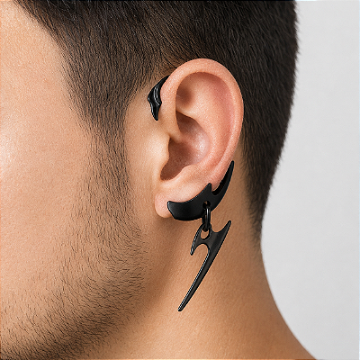 Ear Cuff Apocalipse Preto - 1 Peça (Não é o PAR)
