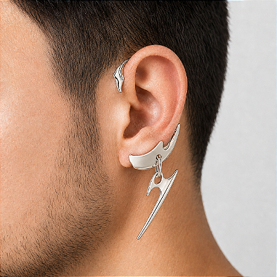 Ear Cuff Apocalipse Prateado - 1 Peça (Não é o PAR)