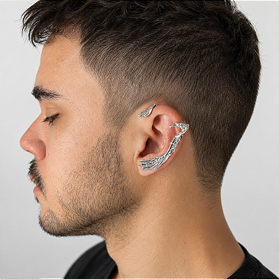 Ear Cuff Anjos (Furo no lóbulo + Encaixe em cima) - 1 Peça