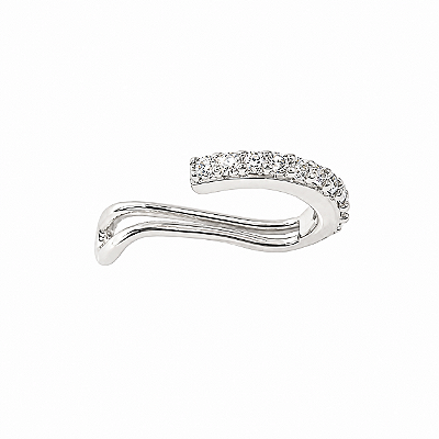 Piercing Pressão Prata Cravejado Coleção Futurx - 1 Peça