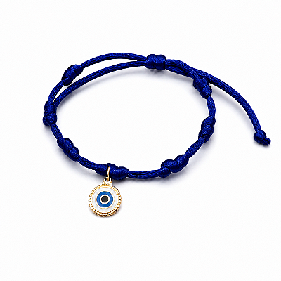 Pulseira Nós de Cetim Azul Olho Grego