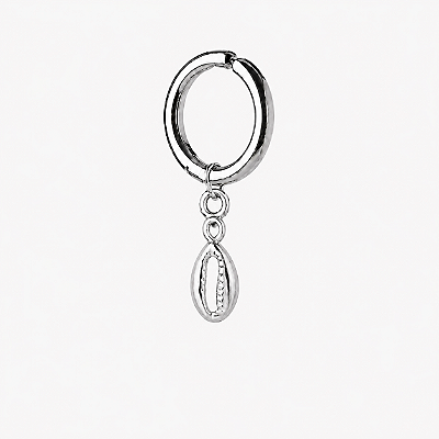 Brinco Masculino de Pressão Argola Búzios - Par