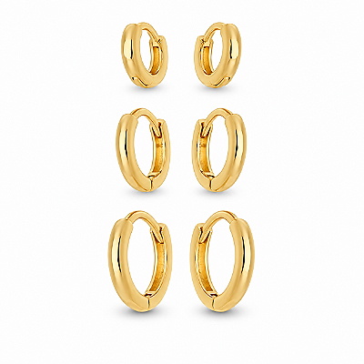 Brinco Semijóia Folheado a Ouro 18K Argola Clean - PAR
