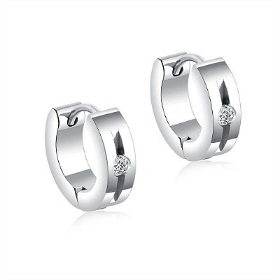 Brinco Masculino de Argola Crystal -PAR
