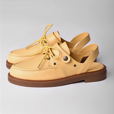 Mocassim Cume Slingback Couro