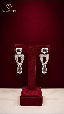 Brinco Grande Luxo Cristal