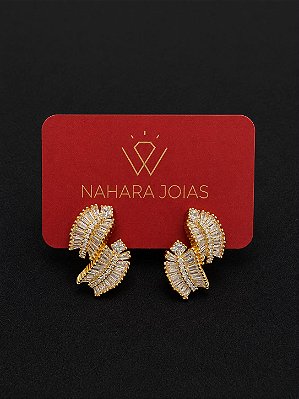 Brinco Glamour Luxo Banhado a Ouro 18k