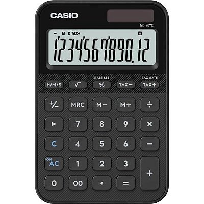 Calculadora de Mesa Casio MS20YC 12 Dígitos Preta