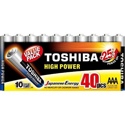Pilha Alcalina AAA 1,5V LR03GCP (C/40 Pilhas) Toshiba