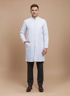 Jaleco Academic Masculino na cor Branco