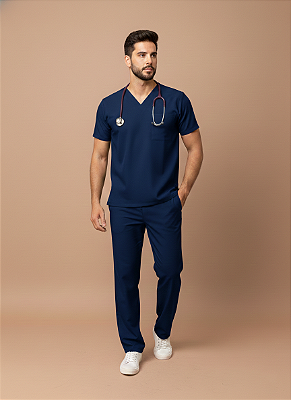 Scrub Essence Masculino na cor Azul Marinho