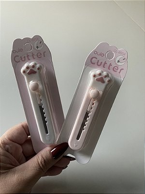 Mini Estilete Patinha Retrátil Fofo Compacto para Papelaria e Uso DiárioLli