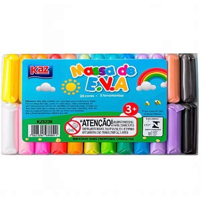 Massinha de Modelar Super Clay 24 Cores Kit Completo Infantil Criativo