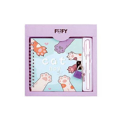 Kit Diário Miau com Cadeado e Caneta