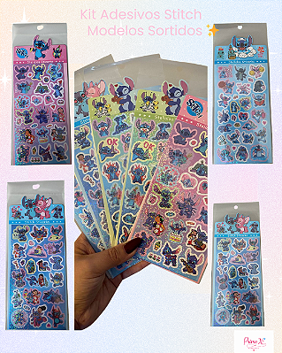 Kit Adesivos Stitch Fofo Brilhante Modelos Sortidos