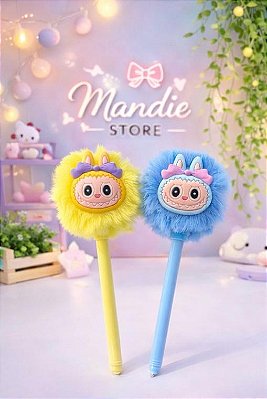 Caneta Pelúcia Kawaii Colorida – Escrita Macia e Super Fofa