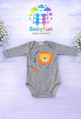Body Bebê Manga Longa em Ribana 96% algodão e 4% elastano.