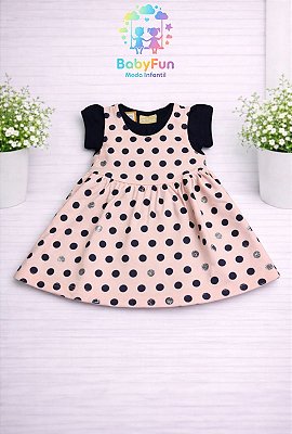 Salopete Milon Nude Bolinhas P + Blusa Preta