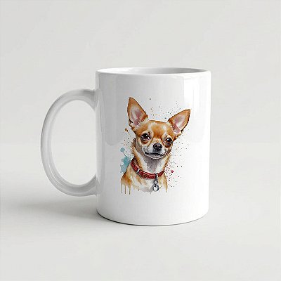 Caneca Chihuahua Branca 325ml