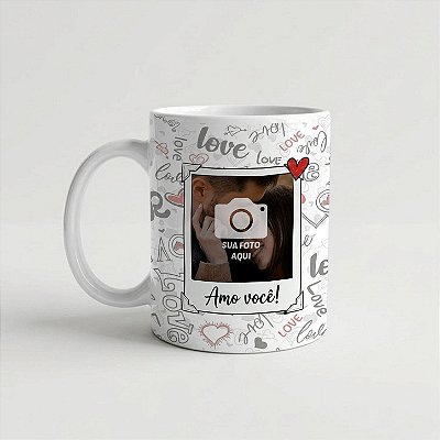 Caneca Casal Apaixonado com Foto Personalizável 325ml