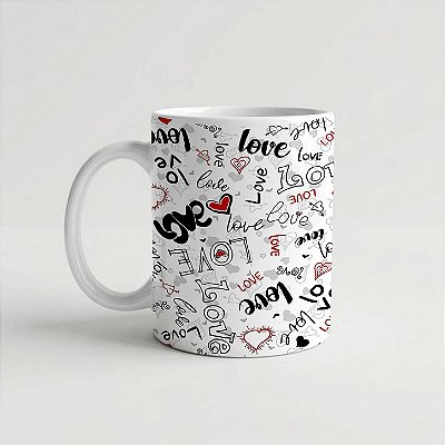 Caneca Love Branca Personalizada 325ml