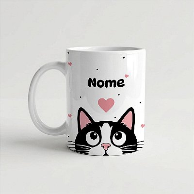 Caneca Seu Gatinho Com Nome Personalizável 325ml