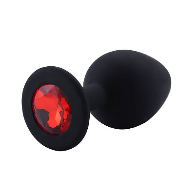 Plug Anal Silicone Redondo Preto -Tamanho P