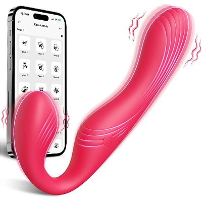 Vibrador com dupla estimulação por aplicativo