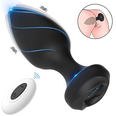 Plug anal vibratório em silicone com controle remoto