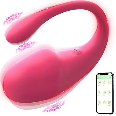 Vibrador de casal em formato de glande por aplicativo