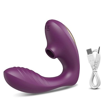 Vibrador de calcinha com formato glande e estimulador clitoriano