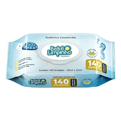 Toalha Umedecida Bebê Limpinho Premium 140 Unidades