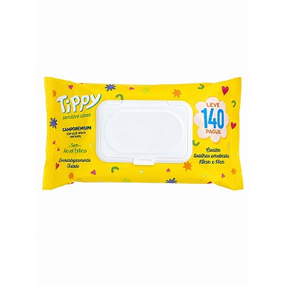 Lenço Umedecido Tippy Sem Álcool 140 Unidades