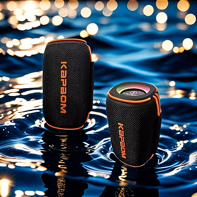 Caixa de Som Bluetooth Portátil Kapbom KA-8296 30W com LED RGB, TWS, Alto-Falantes Duplos e Resistência à Água
