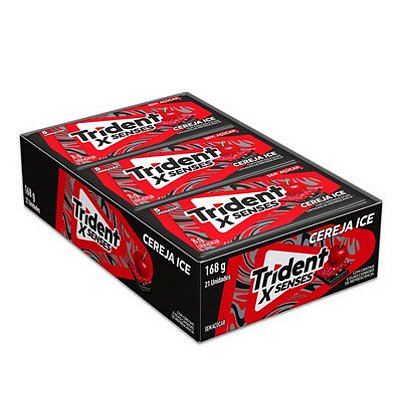 Chiclete Trident XFresh Cereja 8g - Caixa com 21 unidades