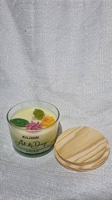 Vela Aromática Bambu e Alecrim 100g – Vidro com Tampa de Madeira