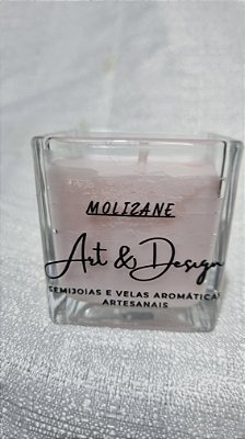 Vela Aromática Lavanda Francesa 66g – Vidro Quadrado com Coração-Sem tampa