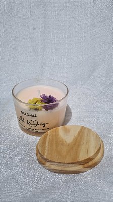 Vela Aromática Romã 100g – mesclada com Tampa de Madeira