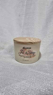 Vela Aromática Verbena 100g – Vidro Nude Fosco com Tampa de Madeira