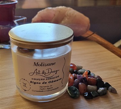 Vela do Signo Gêmeos – Movimento, Ideias e Ágata 170g