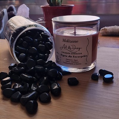Vela do Signo Escorpião – Transformação, Proteção e Obsidiana 170g