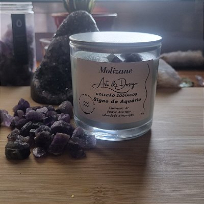 Vela do Signo Aquário – Liberdade, Visão e Ametista 170g