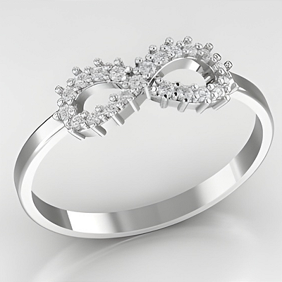 Anel Infinito Prata 925 com Zircônias Feminino