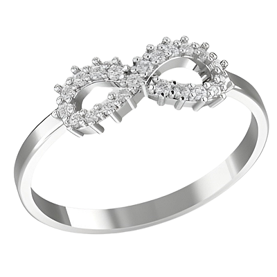 Anel Infinito Prata 925 com Zircônias Feminino