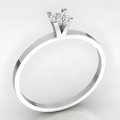 Anel Solitário Prata 925 com Zircônia Feminino Clássico