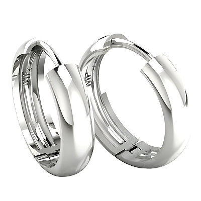 Brinco Argola Prata 925 Feminino Liso Clássico